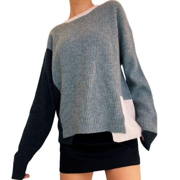 360 Sweater Striped Cashmere Sweater - Gray, Brown, and Black - Picture 1 of 8